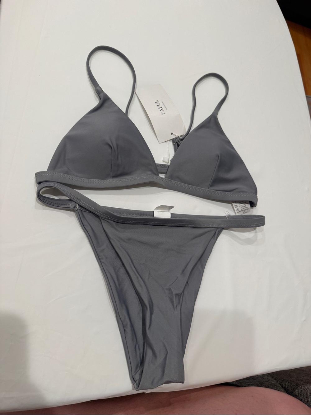 Zaful Gray Triangle Bikini Set